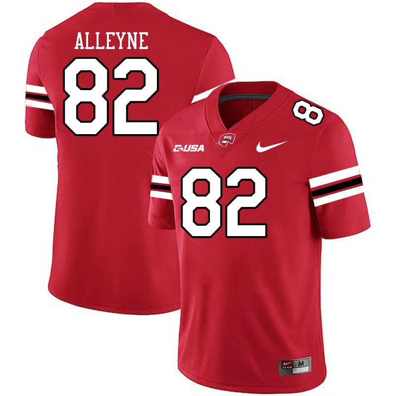 Western Kentucky Hilltoppers #82 Denzil Alleyne College Football Jerseys Stitched Sale-Red